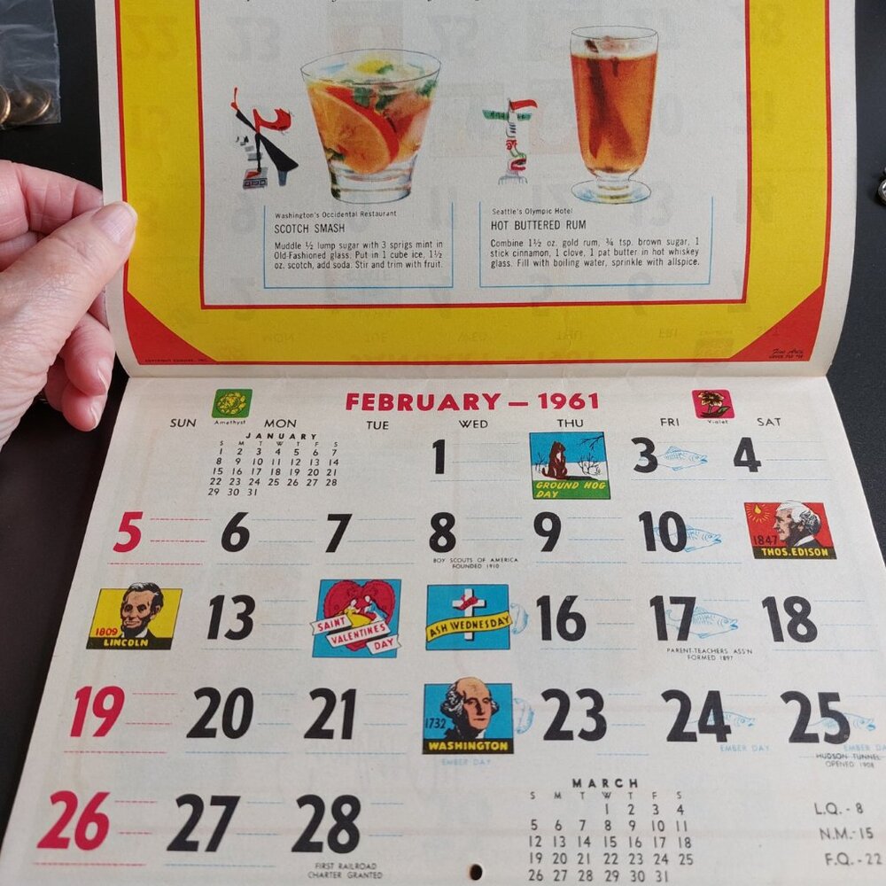 vintage 1961 bar calendar from WK Oriental Foods in Regina - Picture 5 of 16